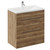 Napoli Tobacco Oak 800mm Floor Standing Vanity Unit with 1 Tap Hole Glide Basin and 2 Drawers with Chrome Handles Left Hand View