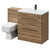 Napoli Tobacco Oak 1300mm Vanity Unit Toilet Suite with 1 Tap Hole Glide Basin and 2 Drawers with Matt Black Handles Right Hand View