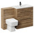 Napoli Tobacco Oak 1300mm Vanity Unit Toilet Suite with 1 Tap Hole Glide Basin and 2 Drawers with Matt Black Handles Left Hand View