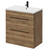 Napoli Tobacco Oak 800mm Floor Standing Vanity Unit with 1 Tap Hole Glide Basin and 2 Drawers with Matt Black Handles Right Hand View
