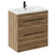 Napoli Tobacco Oak 800mm Floor Standing Vanity Unit with 1 Tap Hole Glide Basin and 2 Drawers with Matt Black Handles Left Hand View
