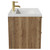 Napoli Tobacco Oak 600mm Wall Mounted Vanity Unit with 1 Tap Hole Glide Basin and 2 Drawers with Brushed Brass Handles View from Side