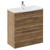 Napoli Tobacco Oak 800mm Floor Standing Vanity Unit with 1 Tap Hole Curved Basin and 2 Drawers with Chrome Handles Left Hand View