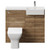 Napoli Combination Tobacco Oak 1000mm Vanity Unit Toilet Suite with Right Hand Square Semi Recessed 1 Tap Hole Basin and 2 Doors with Chrome Handles Front View