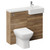 Napoli Combination Tobacco Oak 1000mm Vanity Unit Toilet Suite with Right Hand Square Semi Recessed 1 Tap Hole Basin and 2 Doors with Chrome Handles Left Hand View