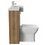 Napoli Combination Tobacco Oak 1000mm Vanity Unit Toilet Suite with Right Hand Square Semi Recessed 1 Tap Hole Basin and 2 Doors with Chrome Handles Side View