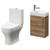 Napoli Compact Tobacco Oak 400mm Cloakroom Vanity Unit and Toilet Suite including Jubilee Open Back Toilet and Wall Mounted Vanity Unit with Single Door and Chrome Handle Right Hand View