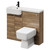 Napoli Combination Tobacco Oak 1000mm Vanity Unit Toilet Suite with Left Hand Round Semi Recessed 1 Tap Hole Basin and 2 Doors with Matt Black Handles Right Hand View