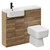 Napoli Combination Tobacco Oak 1000mm Vanity Unit Toilet Suite with Left Hand Round Semi Recessed 1 Tap Hole Basin and 2 Doors with Matt Black Handles Left Hand View