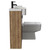 Napoli Combination Tobacco Oak 1000mm Vanity Unit Toilet Suite with Left Hand Round Semi Recessed 1 Tap Hole Basin and 2 Doors with Matt Black Handles Side View