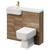 Napoli Combination Tobacco Oak 1000mm Vanity Unit Toilet Suite with Left Hand Round Semi Recessed 1 Tap Hole Basin and 2 Doors with Brushed Brass Handles Right Hand View