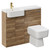 Napoli Combination Tobacco Oak 1000mm Vanity Unit Toilet Suite with Left Hand Round Semi Recessed 1 Tap Hole Basin and 2 Doors with Brushed Brass Handles Left Hand View
