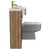 Napoli Combination Tobacco Oak 1000mm Vanity Unit Toilet Suite with Left Hand Round Semi Recessed 1 Tap Hole Basin and 2 Doors with Brushed Brass Handles Side View