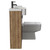 Napoli Combination Tobacco Oak 1000mm Vanity Unit Toilet Suite with Left Hand Round Semi Recessed 1 Tap Hole Basin and 2 Doors with Gunmetal Grey Handles Side View