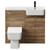 Napoli Combination Tobacco Oak 1000mm Vanity Unit Toilet Suite with Right Hand Round Semi Recessed 1 Tap Hole Basin and 2 Doors with Matt Black Handles Front View