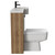 Napoli Combination Tobacco Oak 1000mm Vanity Unit Toilet Suite with Right Hand Round Semi Recessed 1 Tap Hole Basin and 2 Doors with Matt Black Handles Side View