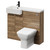 Napoli Combination Tobacco Oak 1000mm Vanity Unit Toilet Suite with Left Hand Square Semi Recessed 1 Tap Hole Basin and 2 Doors with Matt Black Handles Right Hand View
