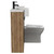 Napoli Combination Tobacco Oak 1000mm Vanity Unit Toilet Suite with Left Hand Square Semi Recessed 1 Tap Hole Basin and 2 Doors with Matt Black Handles Side View
