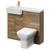 Napoli Combination Tobacco Oak 1000mm Vanity Unit Toilet Suite with Left Hand Square Semi Recessed 1 Tap Hole Basin and 2 Doors with Brushed Brass Handles Right Hand View