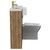 Napoli Combination Tobacco Oak 1000mm Vanity Unit Toilet Suite with Left Hand Square Semi Recessed 1 Tap Hole Basin and 2 Doors with Brushed Brass Handles Side View