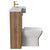 Napoli Combination Tobacco Oak 1000mm Vanity Unit Toilet Suite with Right Hand Square Semi Recessed 1 Tap Hole Basin and 2 Doors with Brushed Brass Handles Side View