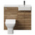 Napoli Combination Tobacco Oak 1000mm Vanity Unit Toilet Suite with Right Hand Square Semi Recessed 1 Tap Hole Basin and 2 Doors with Gunmetal Grey Handles  Front View