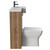 Napoli Combination Tobacco Oak 1000mm Vanity Unit Toilet Suite with Right Hand Square Semi Recessed 1 Tap Hole Basin and 2 Doors with Gunmetal Grey Handles  Side View