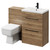 Napoli 390 Tobacco Oak 1100mm Vanity Unit Toilet Suite with 1 Tap Hole Glide Basin and 2 Drawers with Matt Black Handles Right Hand View
