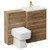 Napoli 390 Tobacco Oak 1100mm Vanity Unit Toilet Suite with 1 Tap Hole Glide Basin and 2 Drawers with Brushed Brass Handles Left Hand View
