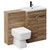 Napoli 390 Tobacco Oak 1100mm Vanity Unit Toilet Suite with 1 Tap Hole Glide Basin and 2 Doors with Matt Black Handles Left Hand View