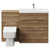 Napoli 390 Tobacco Oak 1300mm Vanity Unit Toilet Suite with 1 Tap Hole Glide Basin and 2 Drawers with Chrome Handles Front View