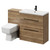 Napoli 390 Tobacco Oak 1300mm Vanity Unit Toilet Suite with 1 Tap Hole Glide Basin and 2 Drawers with Matt Black Handles Right Hand View
