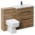 Napoli 390 Tobacco Oak 1300mm Vanity Unit Toilet Suite with 1 Tap Hole Glide Basin and 2 Drawers with Matt Black Handles Left Hand View