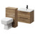 Napoli 390 Tobacco Oak 1100mm Wall Mounted Vanity Unit Toilet Suite with 1 Tap Hole Glide Basin and 2 Drawers with Matt Black Handles Right Hand View Napoli 390 Tobacco Oak 1100mm Wall Mounted Vanity Unit Toilet Suite with 1 Tap Hole Glide Basin and 2 Drawers with Matt Black Handles Right Hand View