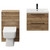 Napoli 390 Tobacco Oak 1100mm Wall Mounted Vanity Unit Toilet Suite with 1 Tap Hole Glide Basin and 2 Drawers with Matt Black Handles Front View Napoli 390 Tobacco Oak 1100mm Wall Mounted Vanity Unit Toilet Suite with 1 Tap Hole Glide Basin and 2 Drawers with Matt Black Handles Front View