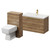 Napoli 390 Tobacco Oak 1300mm Wall Mounted Vanity Unit Toilet Suite with 1 Tap Hole Glide Basin and 2 Drawers with Brushed Brass Handles Right Hand View Napoli 390 Tobacco Oak 1300mm Wall Mounted Vanity Unit Toilet Suite with 1 Tap Hole Glide Basin and 2 Drawers with Brushed Brass Handles Right Hand View
