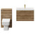 Napoli 390 Tobacco Oak 1300mm Wall Mounted Vanity Unit Toilet Suite with 1 Tap Hole Glide Basin and 2 Drawers with Brushed Brass Handles Front View Napoli 390 Tobacco Oak 1300mm Wall Mounted Vanity Unit Toilet Suite with 1 Tap Hole Glide Basin and 2 Drawers with Brushed Brass Handles Front View