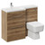 Napoli 390 Combination Tobacco Oak 1100mm Vanity Unit Toilet Suite with Left Hand L Shaped 1 Tap Hole Basin and 2 Drawers with Chrome Handles Left Hand View