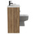 Napoli 390 Combination Tobacco Oak 1100mm Vanity Unit Toilet Suite with Left Hand L Shaped 1 Tap Hole Basin and 2 Drawers with Matt Black Handles Side View