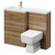 Napoli 390 Combination Tobacco Oak 1100mm Vanity Unit Toilet Suite with Left Hand L Shaped 1 Tap Hole and 2 Drawers with Brushed Brass Handles Right Hand View