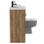 Napoli 390 Combination Tobacco Oak 1100mm Vanity Unit Toilet Suite with Left Hand L Shaped 1 Tap Hole Basin and 2 Doors with Matt Black Handles Side View