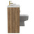 Napoli 390 Combination Tobacco Oak 1100mm Vanity Unit Toilet Suite with Left Hand L Shaped 1 Tap Hole Basin and 2 Doors with Brushed Brass Handles Side View
