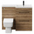 Napoli 390 Combination Tobacco Oak 1100mm Vanity Unit Toilet Suite with Right Hand L Shaped 1 Tap Hole Basin and 2 Drawers with Matt Black Handles Front View