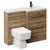 Napoli 390 Combination Tobacco Oak 1100mm Vanity Unit Toilet Suite with Right Hand L Shaped 1 Tap Hole Basin and 2 Drawers with Matt Black Handles Left Hand View