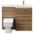 Napoli 390 Combination Tobacco Oak 1100mm Vanity Unit Toilet Suite with Right Hand L Shaped 1 Tap Hole Basin and 2 Drawers with Brushed Brass Handles Front View