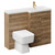 Napoli 390 Combination Tobacco Oak 1100mm Vanity Unit Toilet Suite with Right Hand L Shaped 1 Tap Hole Basin and 2 Doors with Brushed Brass Handles Left Hand View