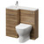 Napoli Combination Tobacco Oak 900mm Vanity Unit Toilet Suite with Left Hand L Shaped 1 Tap Hole Round Basin and Single Door with Chrome Handle Right Hand View