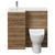 Napoli Combination Tobacco Oak 900mm Vanity Unit Toilet Suite with Left Hand L Shaped 1 Tap Hole Round Basin and Single Door with Chrome Handle Front View