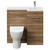 Napoli Combination Tobacco Oak 900mm Vanity Unit Toilet Suite with Right Hand L Shaped 1 Tap Hole Round Basin and Single Door with Chrome Handle Front View