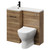 Napoli Combination Tobacco Oak 900mm Vanity Unit Toilet Suite with Left Hand L Shaped 1 Tap Hole Round Basin and Single Door with Matt Black Handle Right Hand View